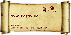 Mohr Magdolna névjegykártya